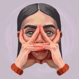 Автопортрет и рисунок в собственном стиле