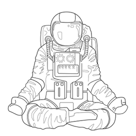 Космонавт в медитации 