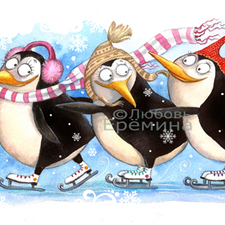 "Зимние катания"(для студии текстильного дизайна)