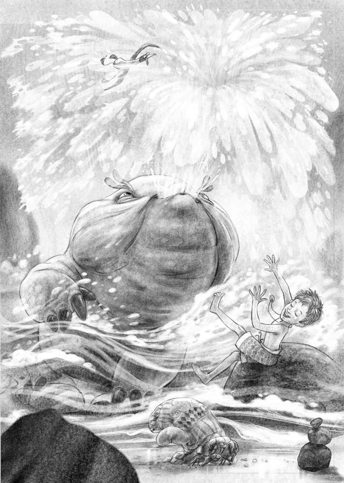 Иллюстрация для книги про водяного дракона