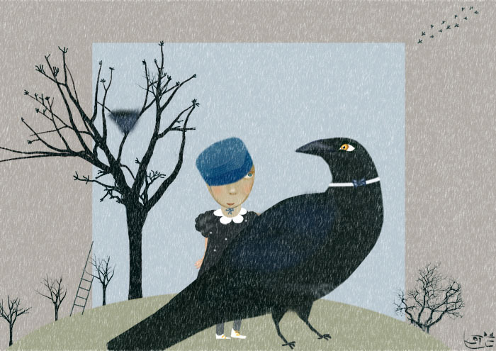 Девочка и птица