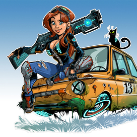 Ева и ЗАЗ-968М.        Ах да, и ещё кот.