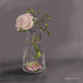 Роза в вазе