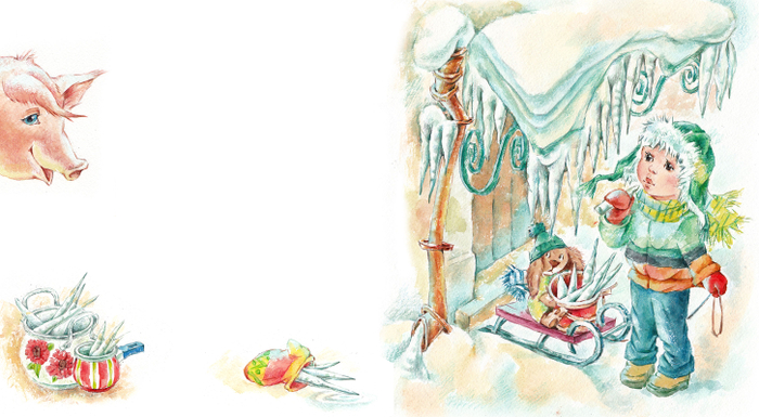 Сосульки. Иллюстрация к стихотворению М.Яснова