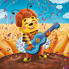 Пчелка играет на гитаре
