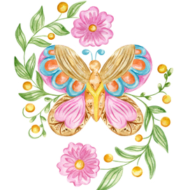 Летняя  цветочная бабочка 