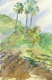 Пальмы в пастельных тонах