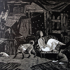 Из серии "Осень патриарха" лист "Квартал собачьих драк"