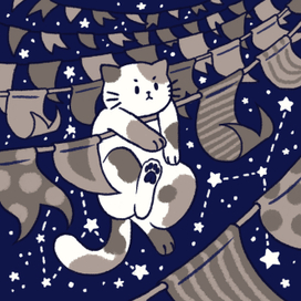 Котик на флагах