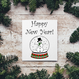 Новогодняя открытка "Снежный шар"