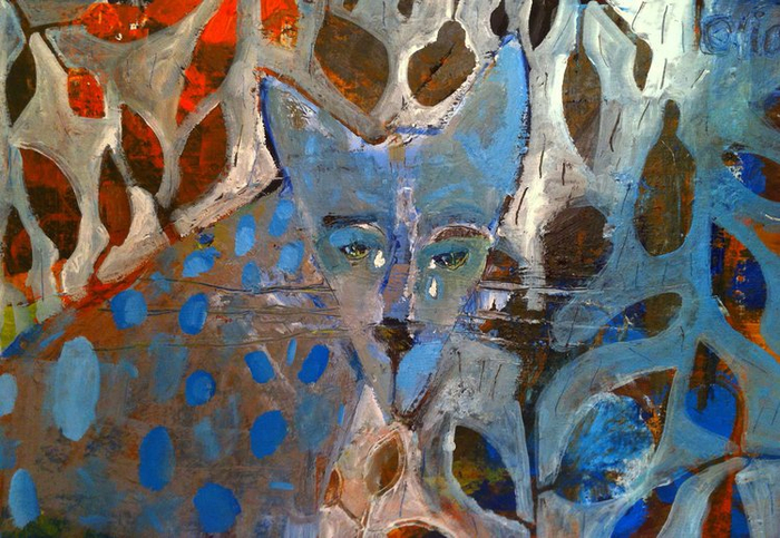 Голубой ягуар плачет