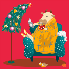 Новогодний бычок