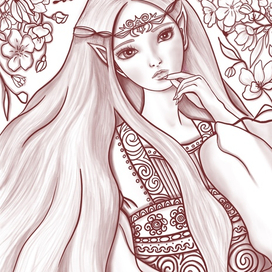 Раскраска девушка эльф