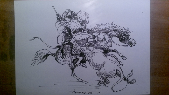 Эскиз. Охота на львов