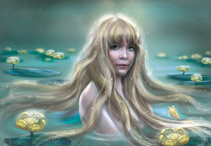 Вика в образе русалки)