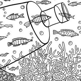 Раскраска рыбная антистресс