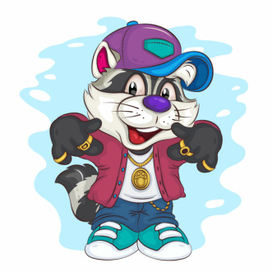 Cartoon Raccoon Hip-hop Rapper.