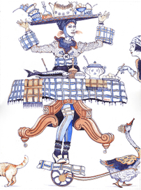 Обеденный стол,из серии сбежавшие предметы