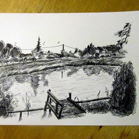 Зарисовочка для серии работ - Голос деревни.