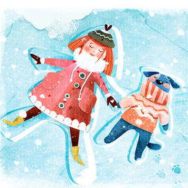 открытка новогодняя (собака друг)