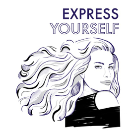 Иллюстрация девушки с акцентом на прическу