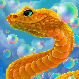 Змея и мыльные пузырики