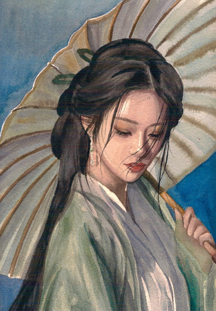 девушка с зонтиком