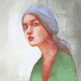 Блондинка в зелёной ковте