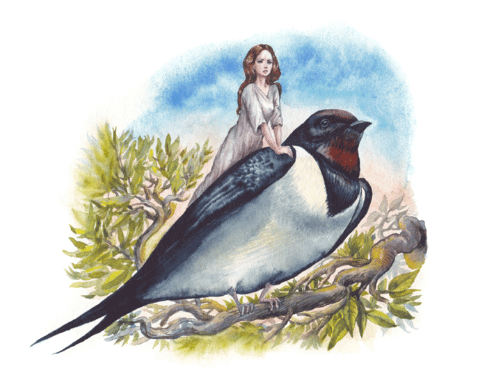 Дюймовочка. Иллюстрация для статьи в журнал