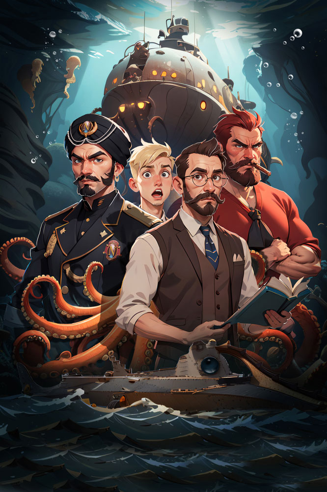 Обложка для книги-20 000 лье под водой