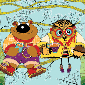 иллюстрации календаря для газеты "Мишутка"