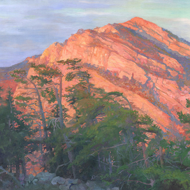 Красный рассвет в горах