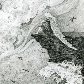 Иллюстрациия к произведению Герберта Уэллса "Чудесное посещение" 3