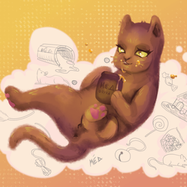 кот и бочонок меда