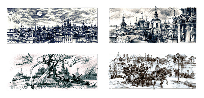 Илл. к кн. В.Зверева "Природа и культура Москвы и окрестностей". Изд. "Московедение"