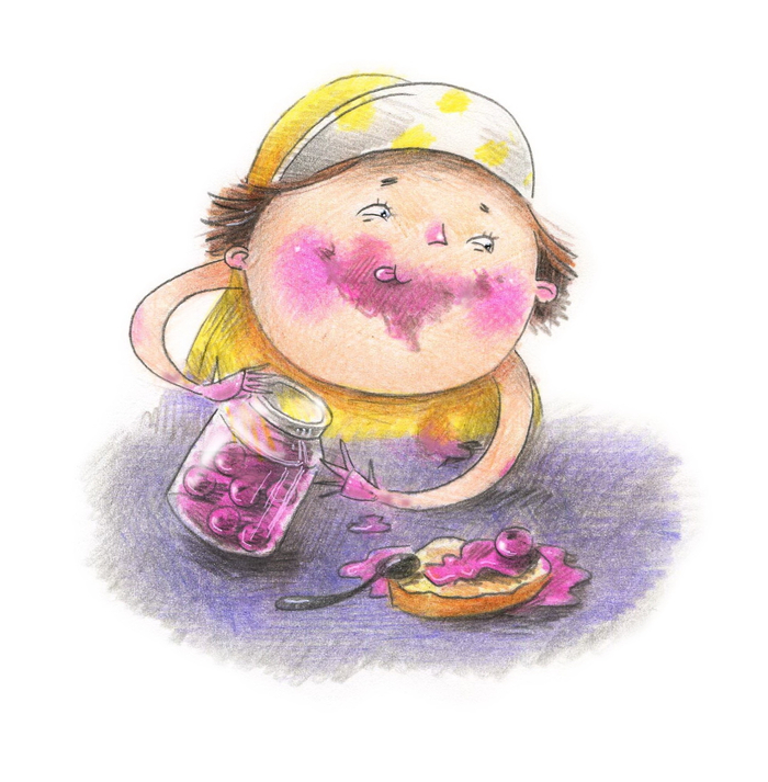 Перемазалась вареньем