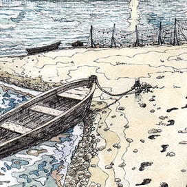 Иллюстрация к повести Э.Хемингуэя "Старик и море"