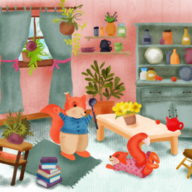 Белочки (эскиз) 