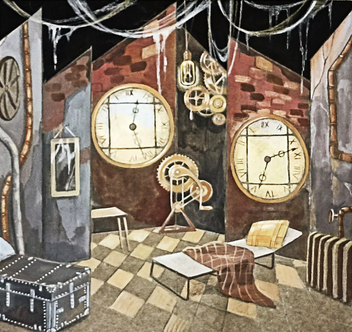 Эскиз сценографии к "Сказке о потерянном времени"