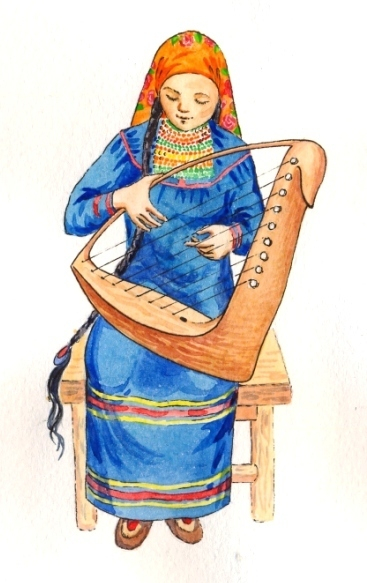 Девушка играющая на "лебеде"