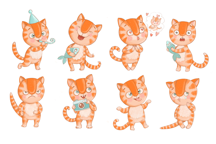 Котик Кексик. Коллаж эмоций