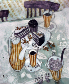 Торт с желтой смородиной