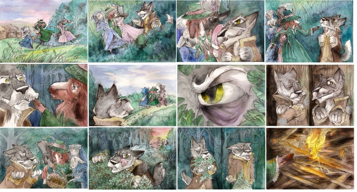 Раскадровка "Козочки и Волк"