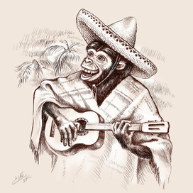 Шимпанзе гитарист