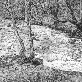 Эскиз для открытки "Beaumont Clough Valle"