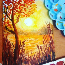 "Закат"  - Акварель