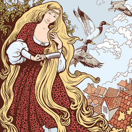 Золотоволосая Отолонка. Иллюстрация к чешской сказке.