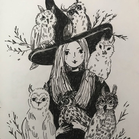 Ведьма с совами