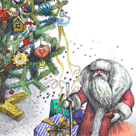 Ватный дед мороз.