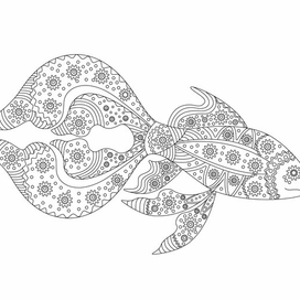 Иллюстрация для книги "сказки-раскраски". Рыбка 